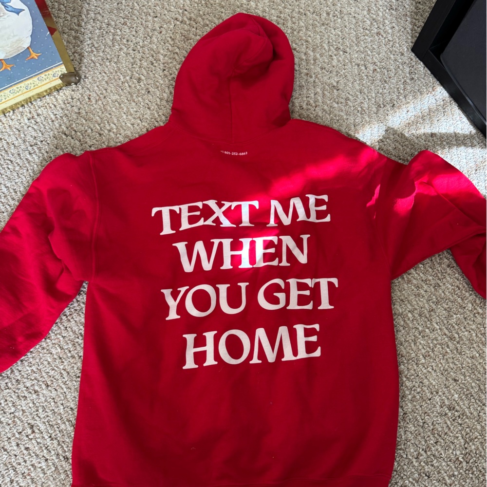 Red Lonely Ghost Text Me When You Get Home Hoodie Sweatshirt